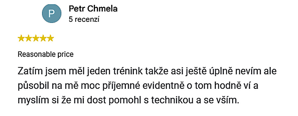 Recenze na Googlu: Petr Chmela